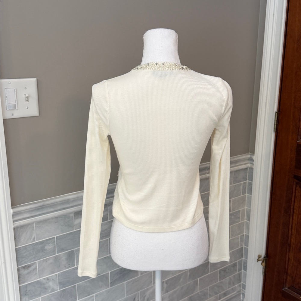 J. Crew Cream Embellished cardigan - Picture 5 of 7